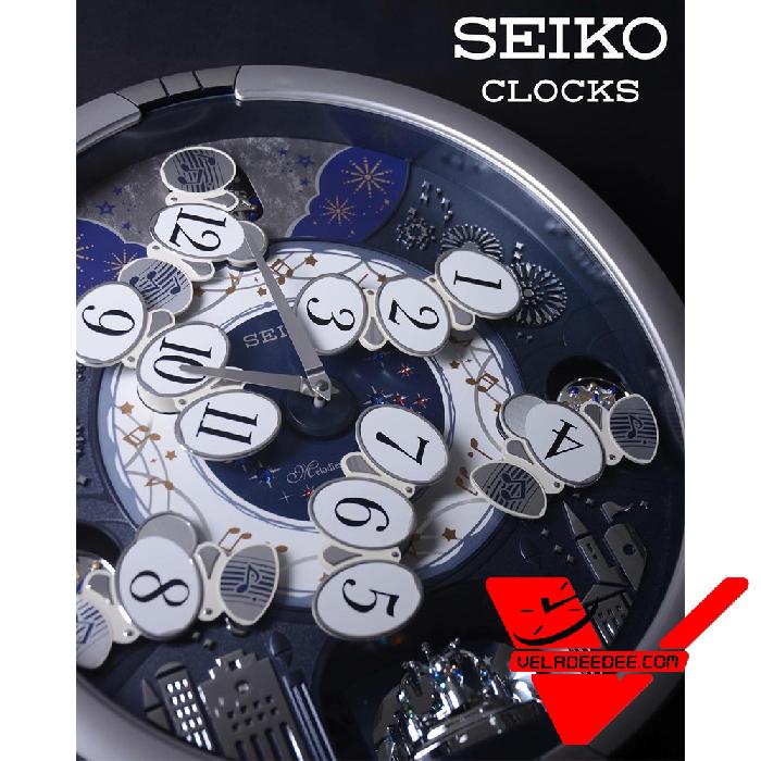 veladeedee.com นาฬิกาแขวน SEIKO เสียงดนตรี Hi-Fi หน้าปัดที่เคลื่อนไหวตามจังหวะดนตรี รุ่น QXM379S
