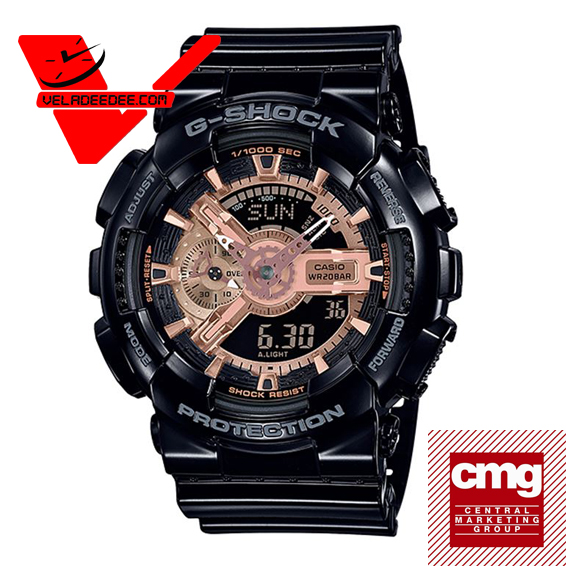 veladeedee.com Casio G-shock รุ่นสีพิเศษ สีโรสโกลด์ นาฬิกาข้อมือชาย สายเรซิ่น (ประกัน CMG ศูนย์เซ็นทรัล 1 ปี) รุ่น GA-110MMC-1