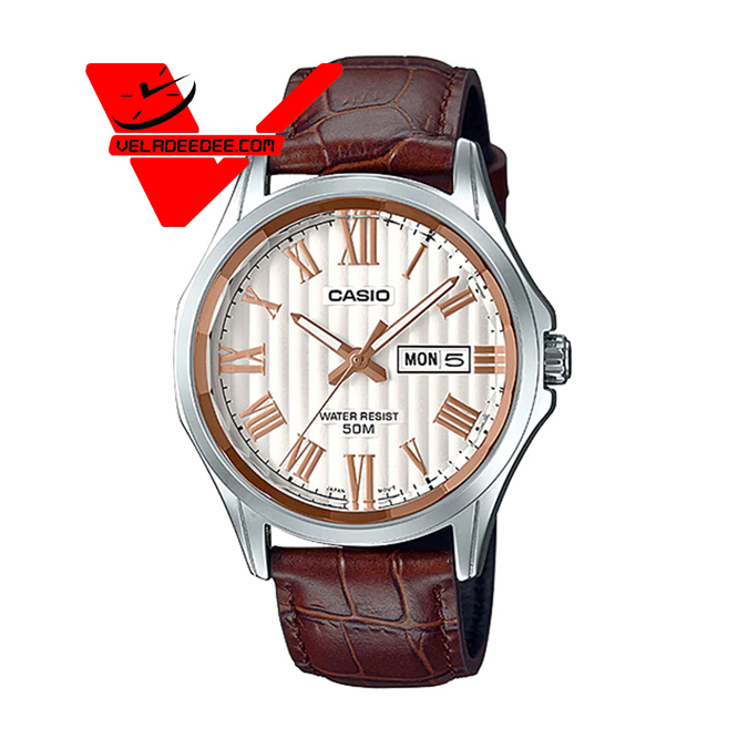 Casio Standard นาฬิกาข้อมือสุภาพบุรุษ  สายหนัง รุ่น  MTP-E131LY-7AV
