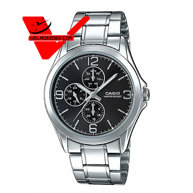 Casio Standard นาฬิกาข้อมือสุภาพบุรุษ สายสายแสตนเลสแท้ รุ่น MTP-V301D-1A