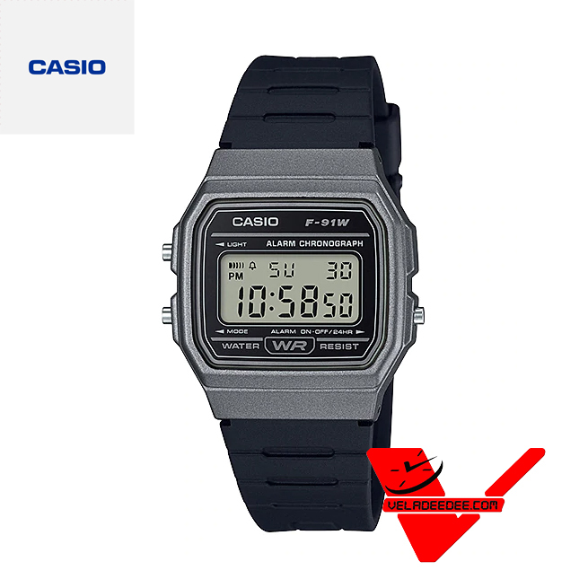 Casio นาฬิกาข้อมือ สายเรซิ่น (ประกันCMG) รุ่น F-91WM-1B