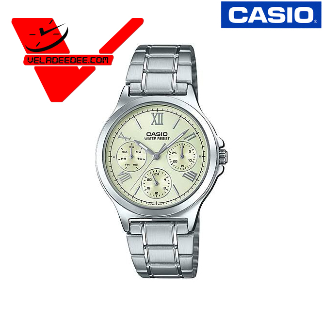 Casio (ประกันCMG) นาฬิกาข้อมือผู้หญิง รุ่น LTP-V300D-9A1 (หน้าทอง)