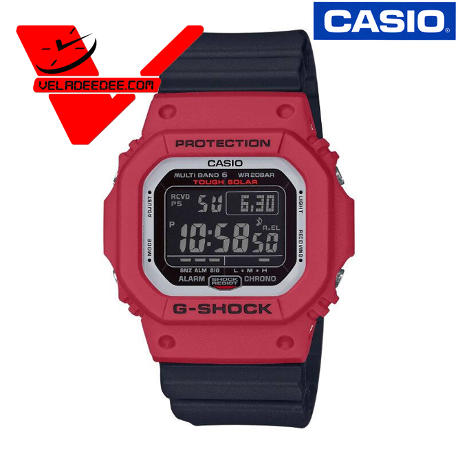 Casio G-Shock (ประกัน CMG ศูนย์เซ็นทรัล 1 ปี) GW-M5610RB-4DR นาฬิกาข้อมือผู้ชาย สายเรซิ่น รุ่น GW-M5610RB-4  - สีดำ-แดง veladeedee.com 