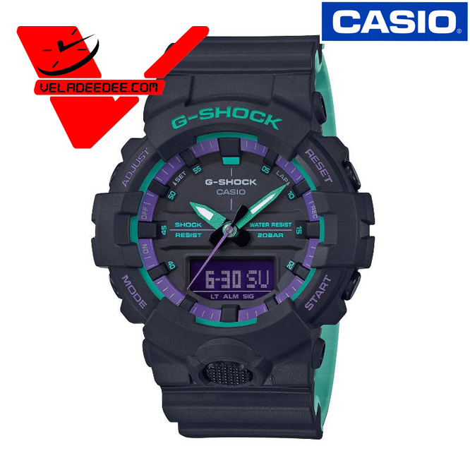 Casio G-Shock (ประกัน CMG ศูนย์เซ็นทรัล 1 ปี) GA-800BL-1ADR นาฬิกาข้อมือผู้ชาย สายเรซิ่น รุ่น GA-800BL-1A veladeedee.com