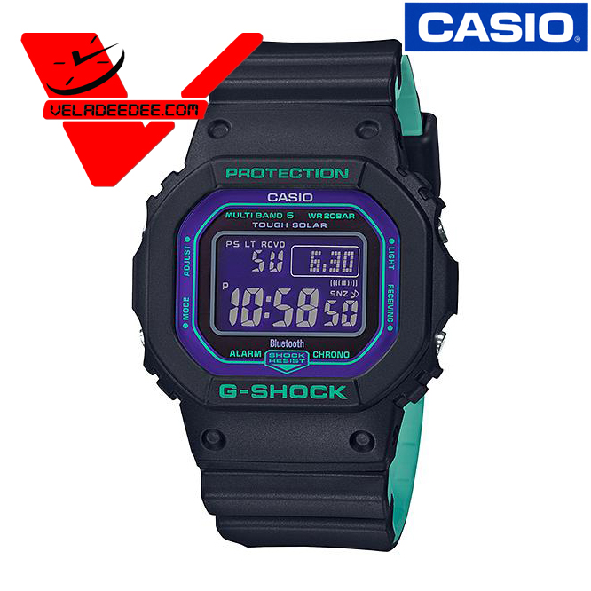 Casio G-Shock (ประกัน CMG ศูนย์เซ็นทรัล 1 ปี) GW-B5600BL-1 นาฬิกาข้อมือผู้ชาย สายเรซิ่น รุ่น GW-B5600BL-1DR veladeedee.com