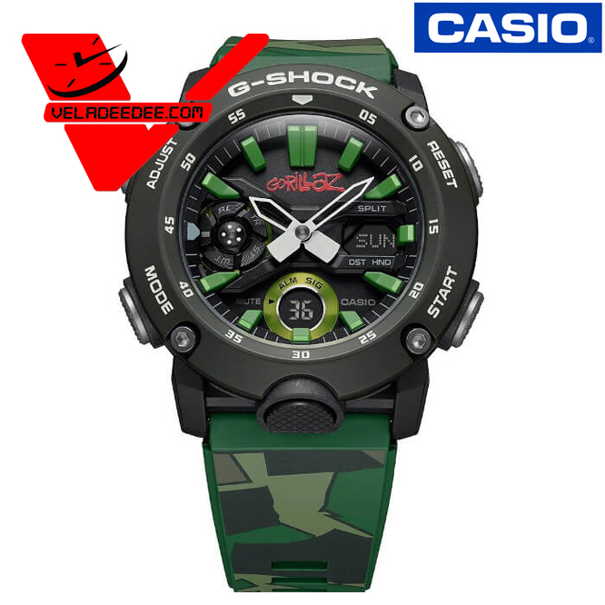 Casio G-Shock (ประกัน CMG ศูนย์เซ็นทรัล 1 ปี) GA-2000GZ-3A นาฬิกาข้อมือผู้ชาย สายเรซิ่น รุ่น GA-2000GZ-3ADR veladeedee.com