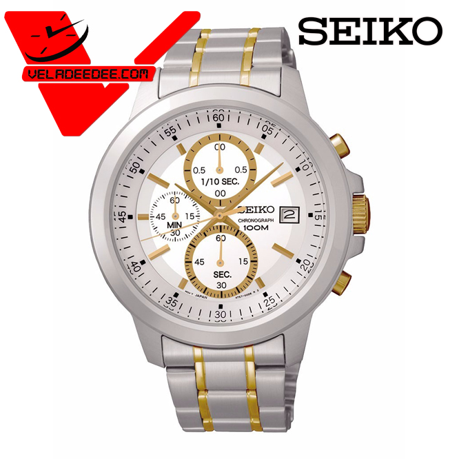 SEIKO Neo Sport Chronograph นาฬิกาข้อมือผู้ชาย หน้าปัดดำ รุ่น SKS447P1 veladeedee.com