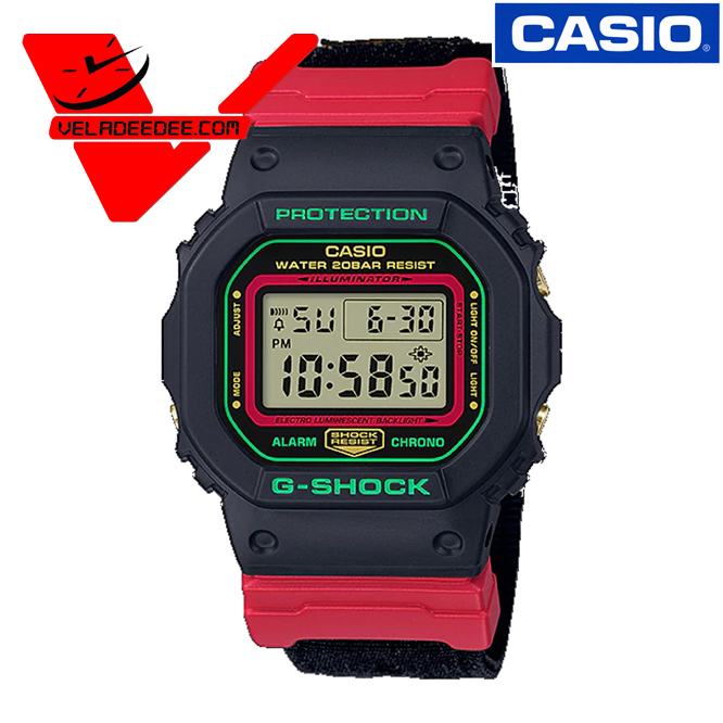CASIO G-SHOCK DW-5600THC-7 (ประกัน CMG 1 ปี) นาฬิกาข้อมือชาย สายเรซิ่น รุ่น DW-5600THC-1DR  veladeedee