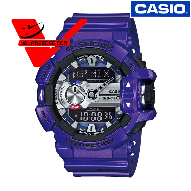  นาฬิกา  Casio G-shock (ประกันCMG) GBA-400-2A  G ' mix Bluetooth SMART นาฬิกาข้อมือผู้ชาย สายยางเรซิ่น รุ่น GBA-400-2ADR Veladeedee