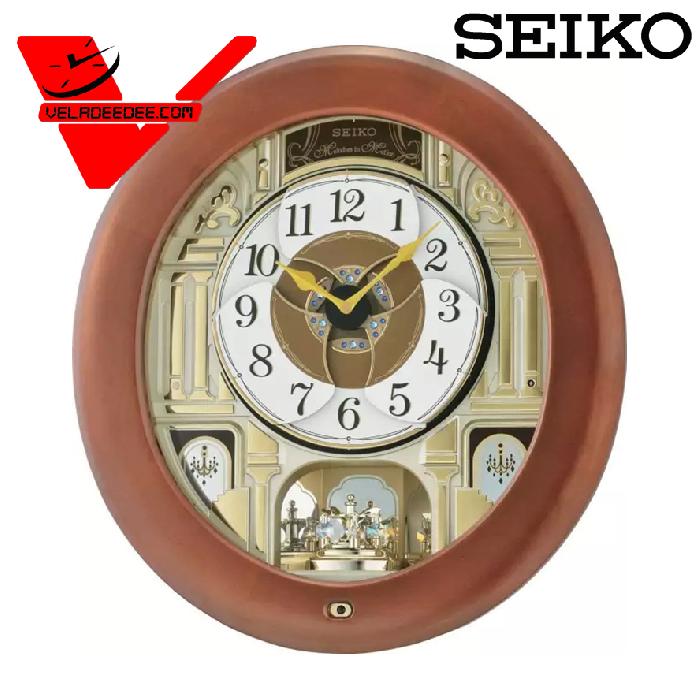 นาฬิกาแขวน SEIKO รุ่น QXM340B เสียงดนตรี Hi-Fi หน้าปัดที่เคลื่อนไหวตามจังหวะดนตรี  