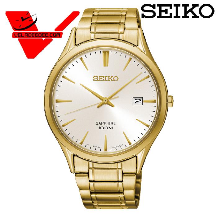  Seiko SGEH72P Quartz Sapphire Glass นาฬิกาข้อมือผู้ชาย ตัวเรือนและสายเป็นสแตนเลส รุ่น SGEH72P1 