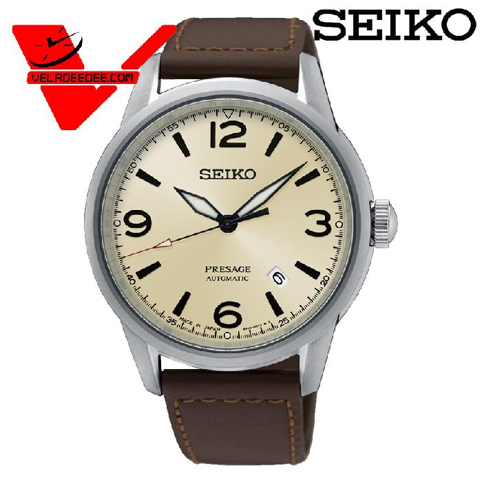 นาฬิกาSeiko Presage Automatic Japan Made Sapphire Glass นาฬิกาข้อมือผู้ชาย สายหนังแท้ รุ่น SRPB63J1 