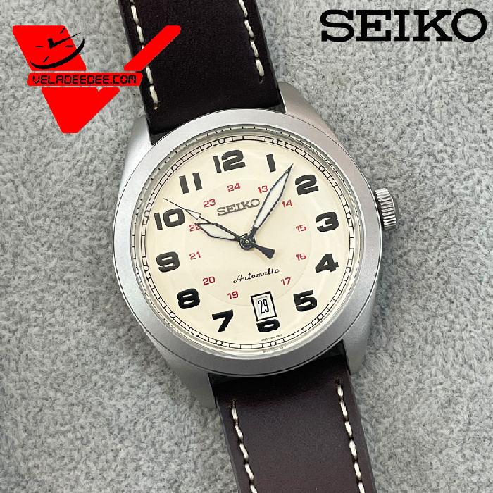 นาฬิกา Seiko Sports Automatic  นาฬิกาข้อมือผู้ชาย สายหนังแท้ รุ่น SRPC87K1 