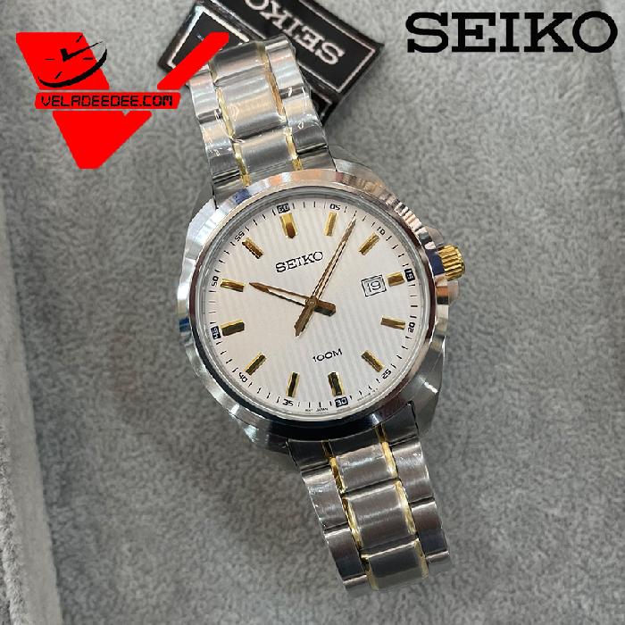 นาฬิกา seiko MEN (นาฬิกา ไซโก้) Classic quartz รุ่น SUR279P1 - สีขาว