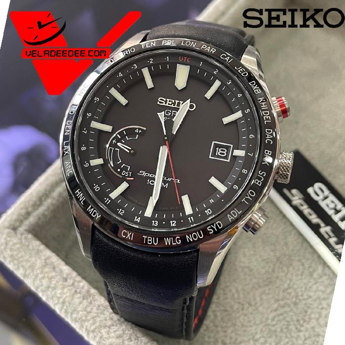 Seiko Sportura GPS Solar World Time Japan Made นาฬิกาข้อมือ ผู้ชาย รุ่น SSF007 SSF007J1 SSF007J