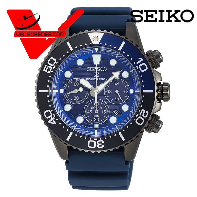 นาฬิกา Seiko Solar Prospex Save The Ocean Edition นาฬิกา พลังงานแสงอาทิตย์ Solar Chronograph รุ่น SSC701P1