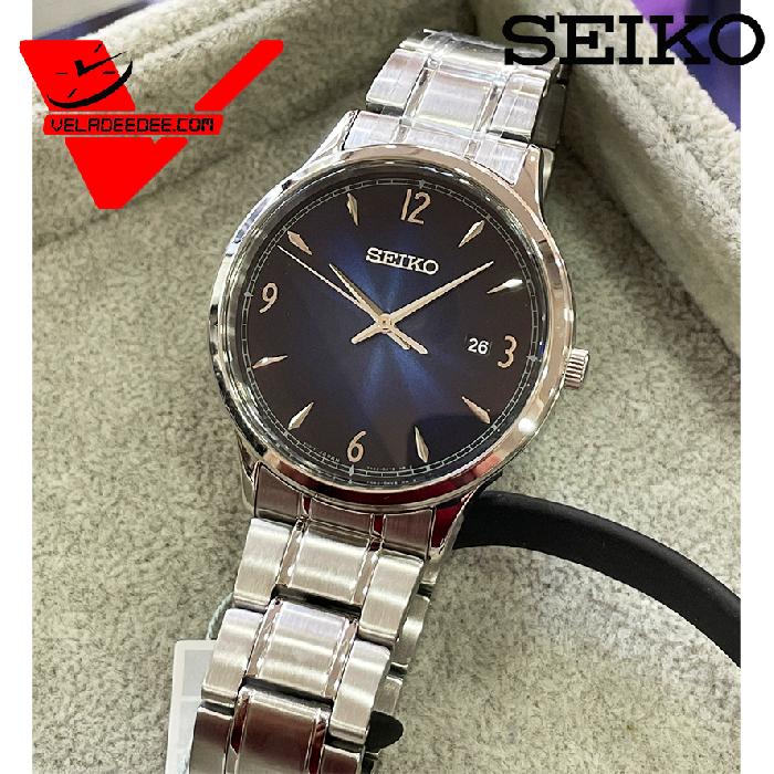 Seiko นาฬิกาข้อมือชาย สายสแตนเลส รุ่น SGEH89P1 รับประกัน 1 ปี ของแท้ Gents Blue Stainless Steel Watch