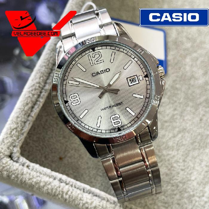 Casio Standard นาฬิกาข้อมือชาย (ประกันCMG ศูนย์เซ็นทรัล 1 ปี) รุ่น MTP-V004D-7B2 (หน้าขาว)